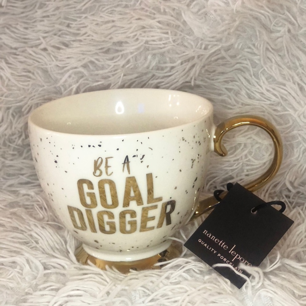 Nanette Lepore Gold and White Mug